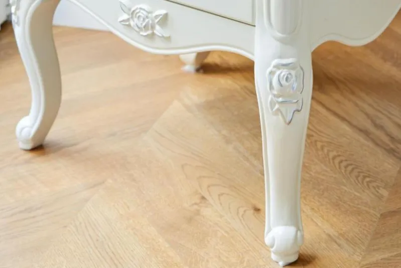 Comodino classico con cassetto color Avorio Bella 902
