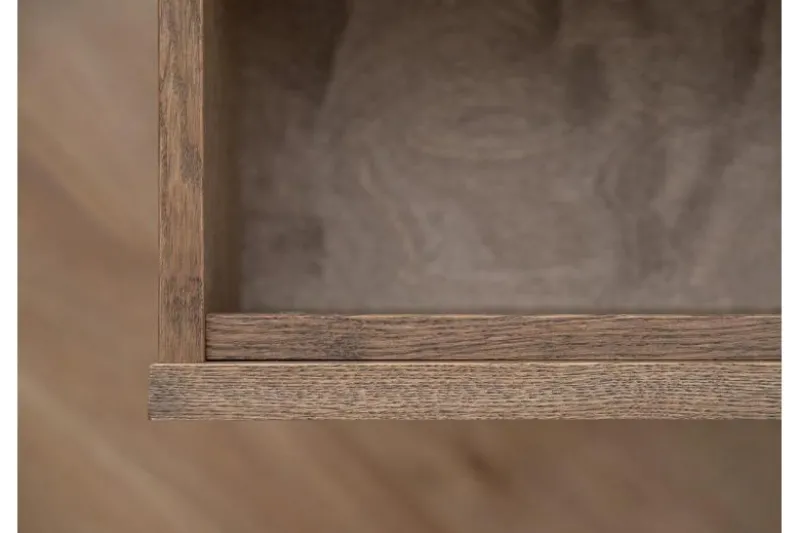 Comodino in legno massello di rovere naturale affumicato