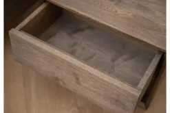 Comodino in legno massello di rovere naturale affumicato