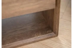 Comodino in legno massello di rovere naturale affumicato