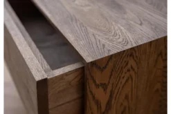 Comodino in legno massello di rovere naturale affumicato