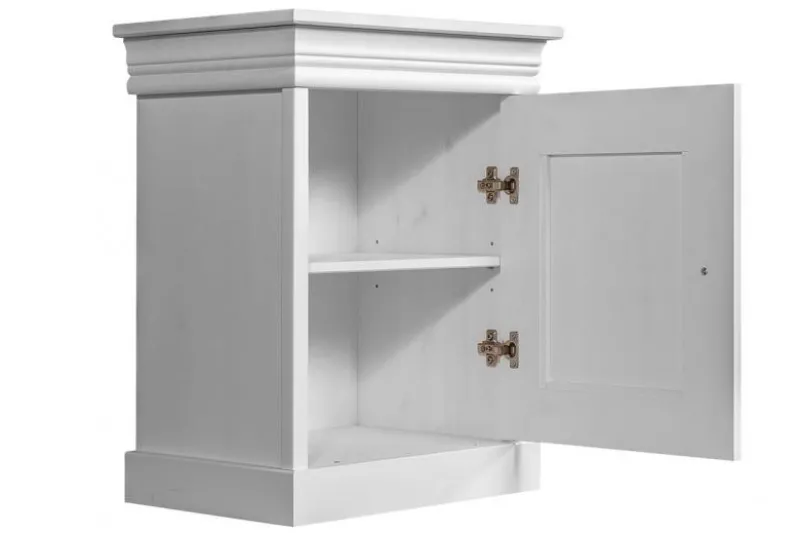 Comodino legno massello bianco toscano shabby