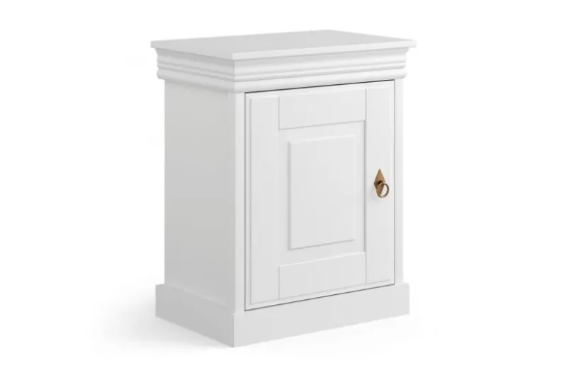 Comodino legno massello bianco toscano shabby