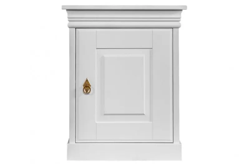 Comodino legno massello bianco toscano shabby