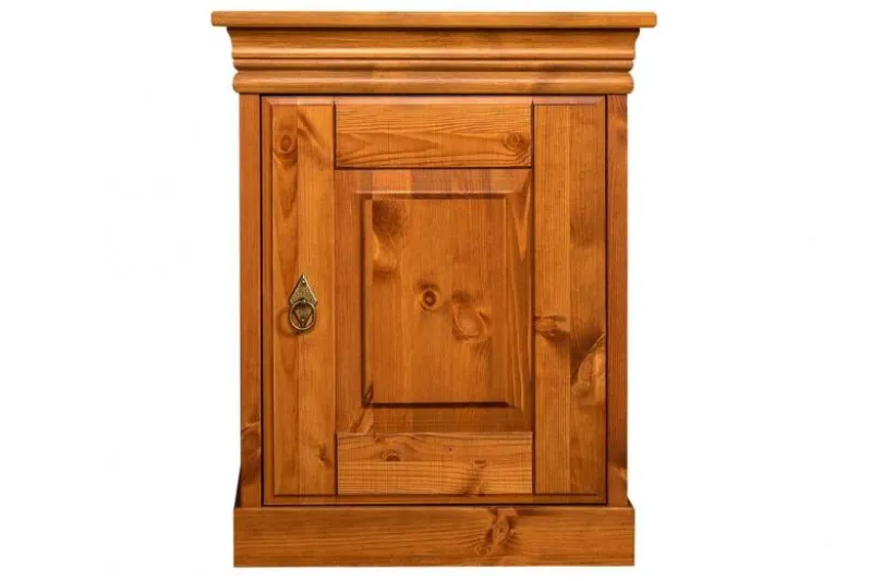 Comodino legno massello di pino color miele toscano shabby