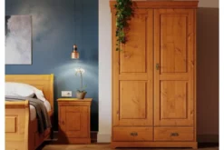 Comodino legno massello di pino color miele toscano shabby