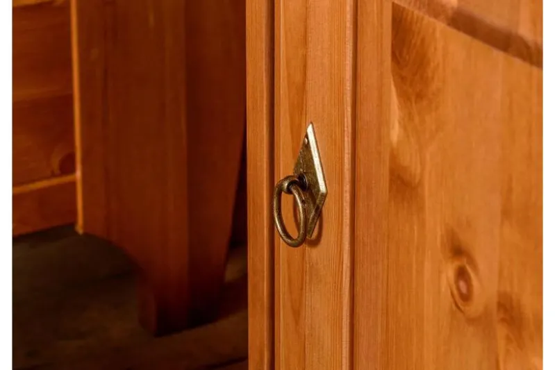 Comodino legno massello di pino color miele toscano shabby