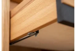 Comodino moderno in legno naturale massello oliato e nero
