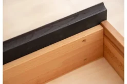 Comodino moderno in legno naturale massello oliato e nero