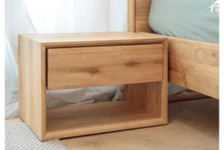 Comodino moderno in rovere massello naturale oliato