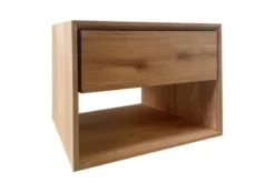 Comodino moderno in rovere massello naturale oliato