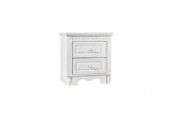 Comodino provenzale bianco con cassetti Princess 805