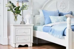 Comodino provenzale bianco con cassetti Princess 805