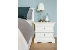 Comodino shabby chic pino massello bianco