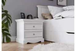 Comodino shabby chic pino massello bianco