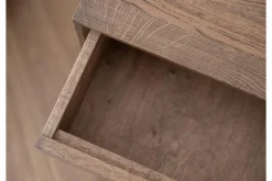Comodino sospeso moderno in legno naturale affumicato
