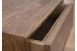 Comodino sospeso moderno in legno naturale affumicato