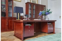 Completo ufficio PRESTIGE B710 con scrivania 220 cm e parete librerie lungo 520 cm