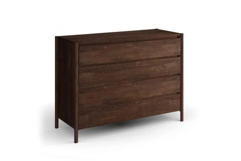 Comò rovere massello tabacco stile moderno