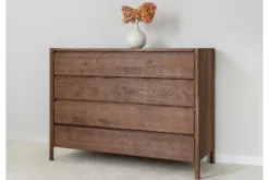 Comò rovere massello tabacco stile moderno