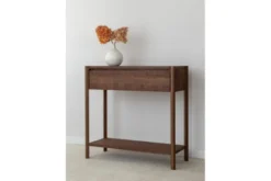Consolle ingresso in rovere massello tabacco con cassetto