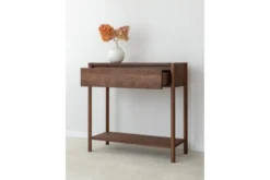 Consolle ingresso in rovere massello tabacco con cassetto