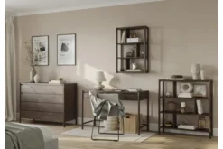 Consolle legno massello di rovere massello tabacco moderna
