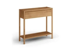 Consolle moderna con cassetto in rovere massello naturale oliato