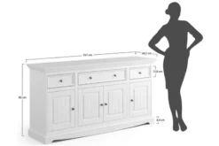 Consolle shabby chic pino massello bianco e top noce