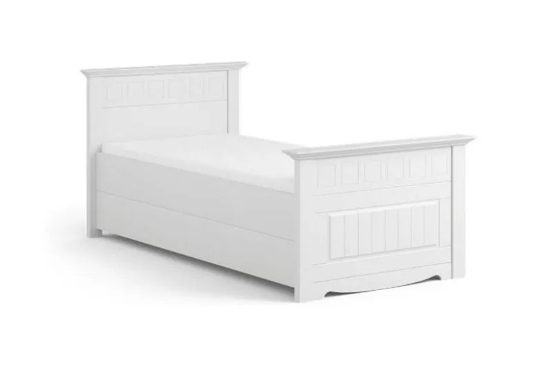 Copertura laterale per letto shabby chic pino massello bianco