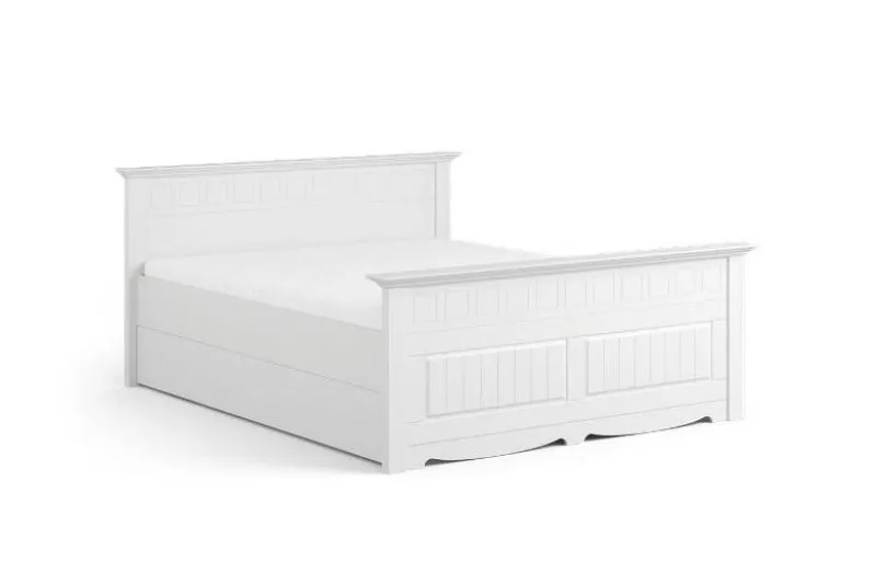 Copertura laterale per letto shabby chic pino massello bianco