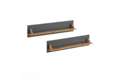 Coppia di mensole legno di pino massello grafite e naturale shabby chic