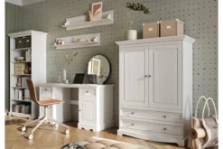 Coppia di mensole shabby chic pino massello bianco
