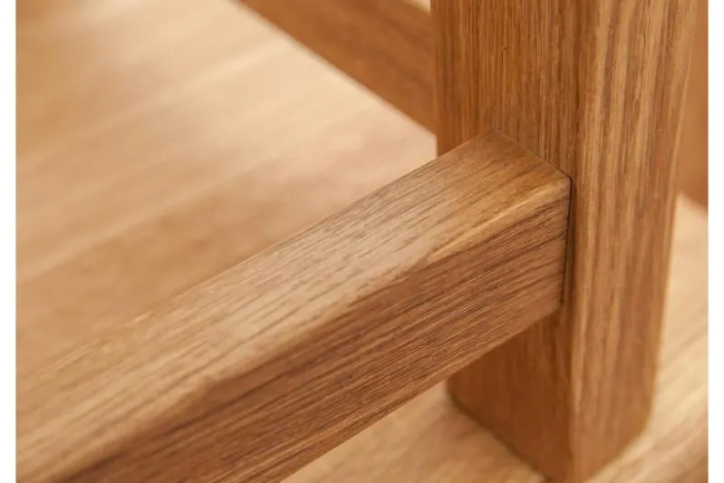 Coppia di tavolini in legno massello di rovere oliato