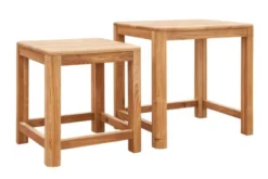 Coppia di tavolini in legno massello di rovere oliato
