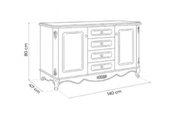 Credenza classica avorio in legno BELLA 992