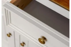 Credenza con vetrina bicolore shabby chic pino massello