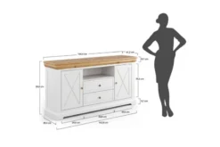 Credenza in massello di pino con cassetti shabby country