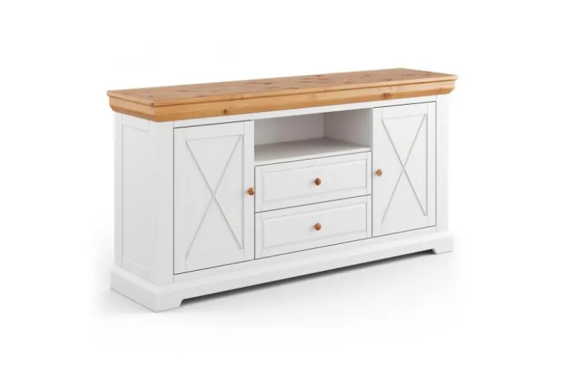 Credenza in massello di pino con cassetti shabby country