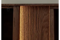 Credenza moderna alta in rovere massello tabacco con LED