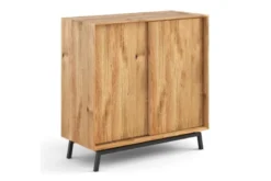 Credenza moderna in rovere massello con portabottiglie