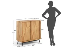 Credenza moderna in rovere massello con portabottiglie