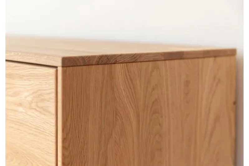 Credenza moderna rovere massello con sezione di tronco