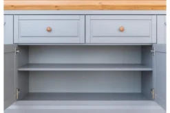 Credenza pino massello grigio e color rovere shabby country