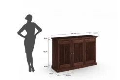 Credenza pino massello tabacco shabby classico Rosella