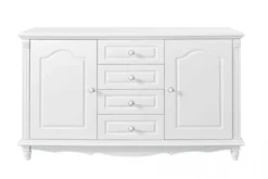 Credenza provenzale bianca in legno 2 ante e 4 cassetti PRINCESS 887