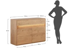 Credenzina 2 ante moderna in legno massello naturale
