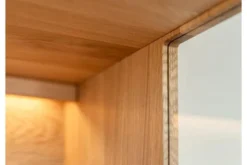 Cristalliera alta 1 anta apertura sinistra in legno naturale massello moderna