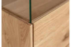 Cristalliera alta 1 anta apertura sinistra in legno naturale massello moderna