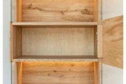 Cristalliera alta 1 anta apertura sinistra in legno naturale massello moderna